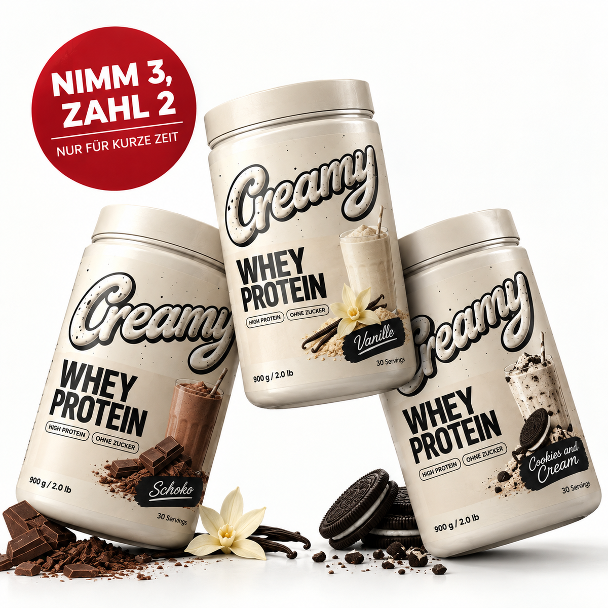 3 Sorten Protein - Nimm 3, zahle 2